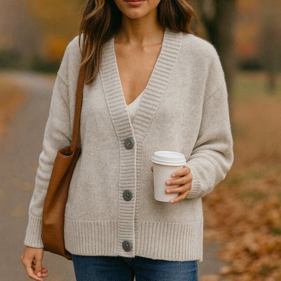 Allbirds 100% Merino Wool The Cardi Boyfriend Cardigan Gray Medium - Picture 1 of 9